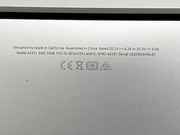 Apple MacBook Pro 13型 2020 Four Thunderbolt 3 ports ノート PC i7-1068NG7 2.30GHz 32 GB SSD 1TB CTOモデル Ventura 訳有 T8763748_画像9