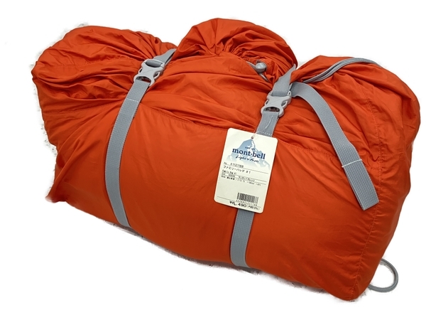mont-bell #1121188 ファミリーバッグ #1 スリーピングバッグ 封筒型 寝袋 オレンジ アウトドア用品 中古 W8749351の画像1