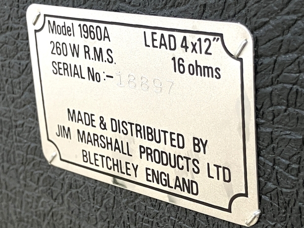 【引取限定】【動作保証】 Marshall マーシャル JCM800 1960A LEAD 4×12 ギターアンプ 中古 良好 直 B8726656の画像9