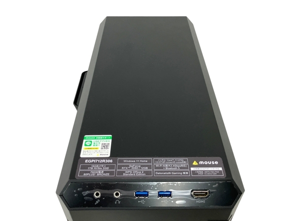 【動作保証】Mouse G-TUNE デスクトップ パソコン EGPI712R306 i7-12700 16GB SSD 1TB RTX 3060 Win11 中古 M8722155の画像3
