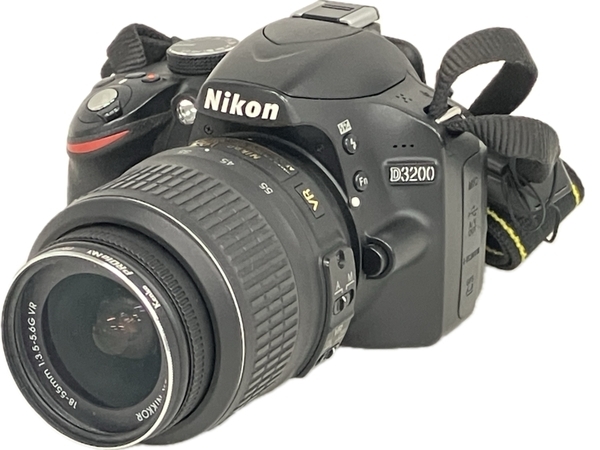 【動作保証】Nikon D3200 NIKKOR 55-200mm 1:4-5.6 ED 18-55mm 1:3.5-5.6 ダブルズームキット デジタル一眼レフ 中古 S8777745の画像1