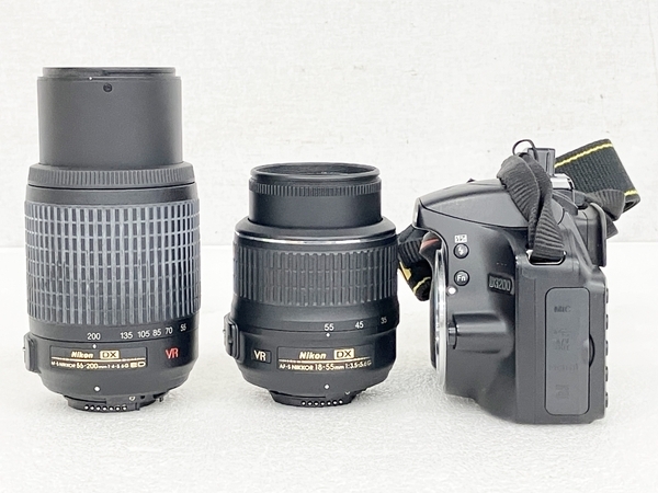 【動作保証】Nikon D3200 NIKKOR 55-200mm 1:4-5.6 ED 18-55mm 1:3.5-5.6 ダブルズームキット デジタル一眼レフ 中古 S8777745の画像3