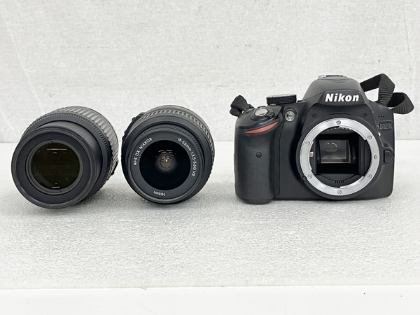 【動作保証】Nikon D3200 NIKKOR 55-200mm 1:4-5.6 ED 18-55mm 1:3.5-5.6 ダブルズームキット デジタル一眼レフ 中古 S8777745の画像2
