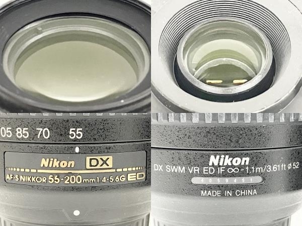【動作保証】Nikon D3200 NIKKOR 55-200mm 1:4-5.6 ED 18-55mm 1:3.5-5.6 ダブルズームキット デジタル一眼レフ 中古 S8777745の画像10
