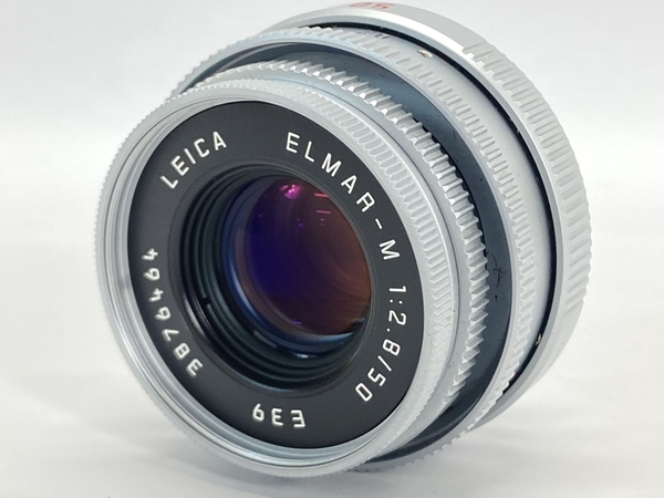 【動作保証】Leica ELMAR-M 50mm F2.8 E39 ライカ エルマー 沈胴式 シルバークローム 387万番台 外箱付 カメラレンズ ジャンク W8783182の画像1