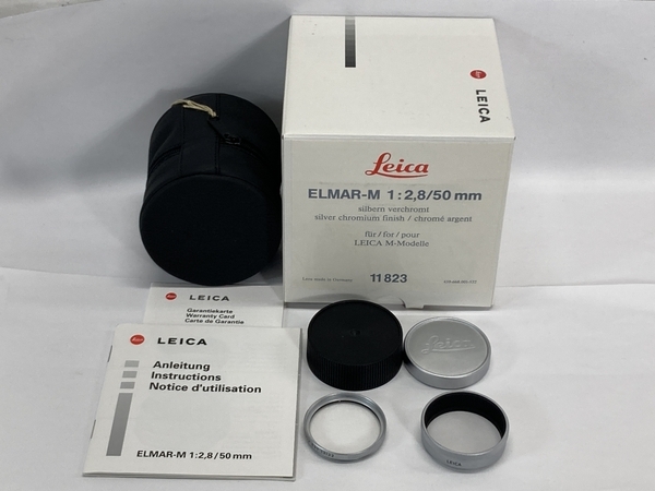 【動作保証】Leica ELMAR-M 50mm F2.8 E39 ライカ エルマー 沈胴式 シルバークローム 387万番台 外箱付 カメラレンズ ジャンク W8783182の画像2