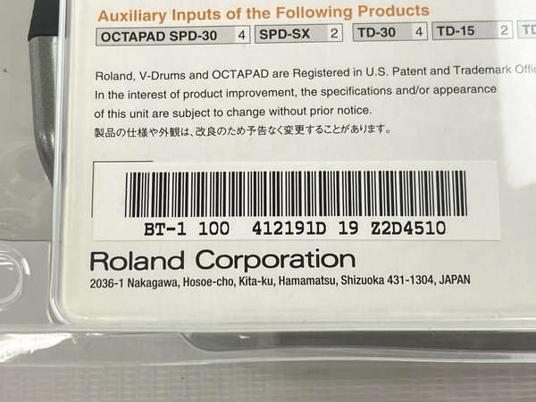 【動作保証】Roland BT-1 Bar Trigger Pad 電子ドラム トリガー パット ローランド 未使用 N8786162の画像5