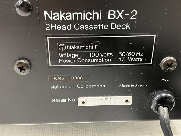 Nakamichi BX-2 カセットデッキ 音響機器 オーディオ ジャンク H8781976の画像8
