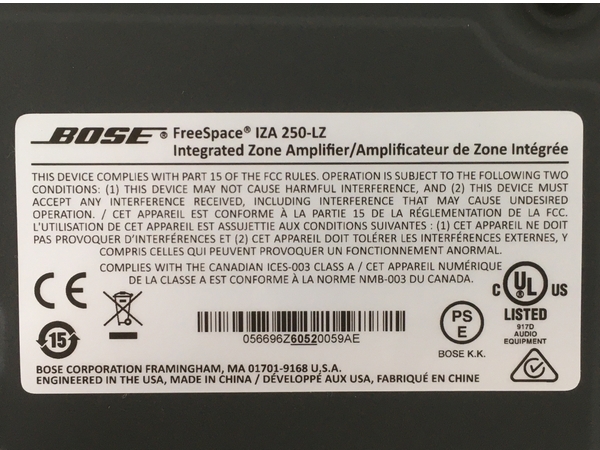 【動作保証】BOSE IZA250-LZ パワーアンプ 中古 Y8755243の画像10