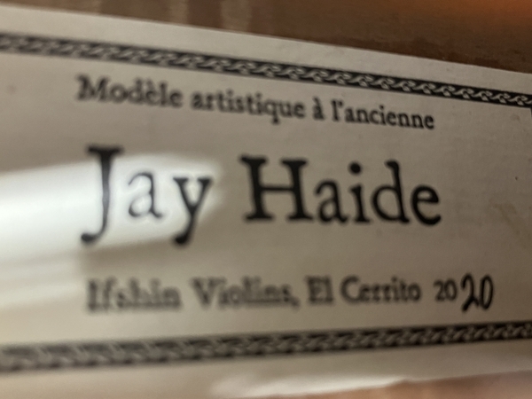 JAY HAIDE ジェイハイダ 2020 ア ランシェンヌ 4/4 ヴァイオリン バイオリン Ifshin Violins 弓付き 中古 W8585997_画像10