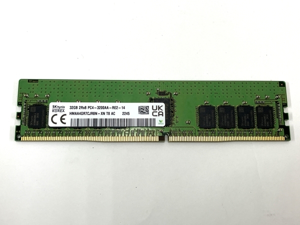 実使用なし Skhynix 32GB 2Rx4 PC4-3200AA-RE2-14 HMAA4GR7CJR8N-XN T8 AC メモリキット モジュール 美品 T8696694の画像1