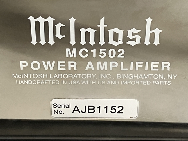 【引取限定】【動作保証】 McIntosh MC1502 真空管 ステレオ パワーアンプ マッキントッシュ オーディオ 中古 良好 直B8653508_画像10