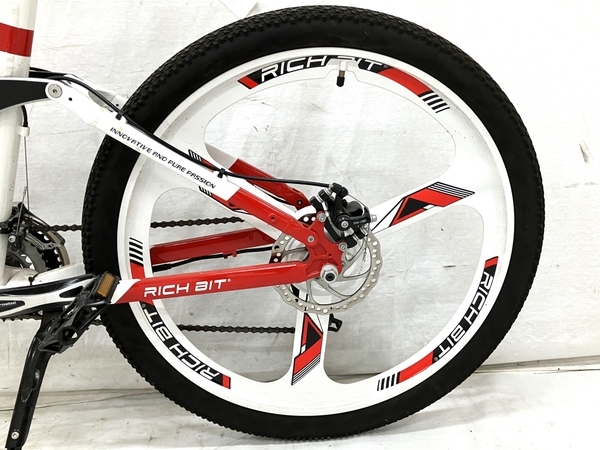 【引取限定】【動作保証】RICHBIT TOP-860 電動アシスト自転車 ホワイト・レッド 中古 直 H8760846_画像6