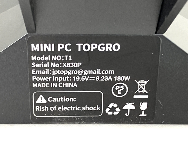 【動作保証】 TOPGRO T1-Black ゲーミング デスクトップ PC i9 13900H 32GB SSD 1TB RTX 3050 Win 11 中古 T8733885_画像8