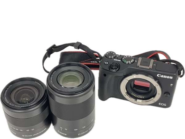 【動作保証】Canon EOS M3 EF-M 18-55mm 1:3.5-5.6 キャノン ミラーレス一眼レフカメラ ダブルズームキット 中古 S8790858の画像1