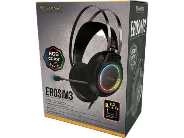 【動作保証】GAMDIAS EROS M3 Gaming Headset ゲーミング ヘッドセット ヘッドホン 未使用 C8798874_画像1