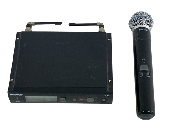 【動作保証】SHURE SM58 SLX2 SLX4 マイク レシーバーセット PA機材 シュアー 中古 N8801603_画像1