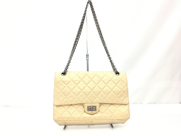 CHANEL シャネル 2.55 ダブル チェーンショルダー バッグ ヴィンテージ カーフ ダブルフラップ 中古 T8269104_画像1