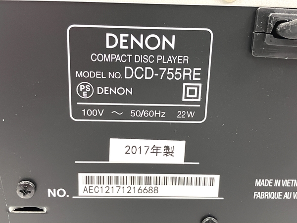 DENON DCD-755RE CDプレイヤー 2017年製 デノン オーディオ 音響機器 ジャンク T8722642の画像6