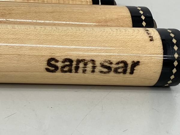 SAMSARA ビリヤードキュー スネークウッド 2段 ダイヤモンド3 連リング ケース付き シャフト3本 中古 K8794877_画像4