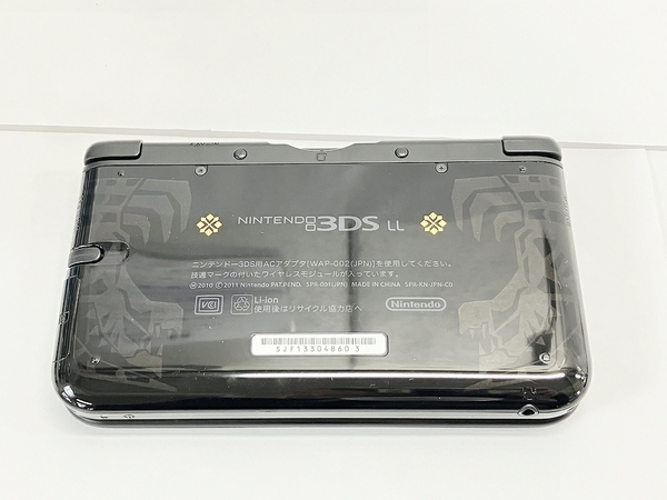 【動作保証】 ニンテンドー 3DS LL 本体 モンスターハンター4 仕様 ゴア・マガラ ブラック ACアダプター付き 中古 W8804861_画像5