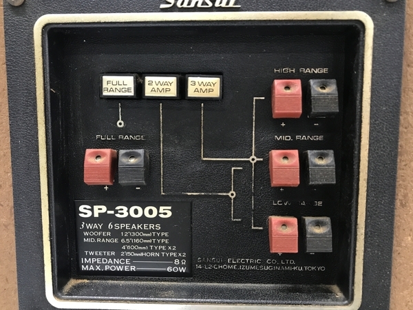 【引取限定】SANSUI SP-3005 3ウェイ フロア型 スピーカーシステム ペア 山水 サンスイ 中古 直 F8793988_画像7