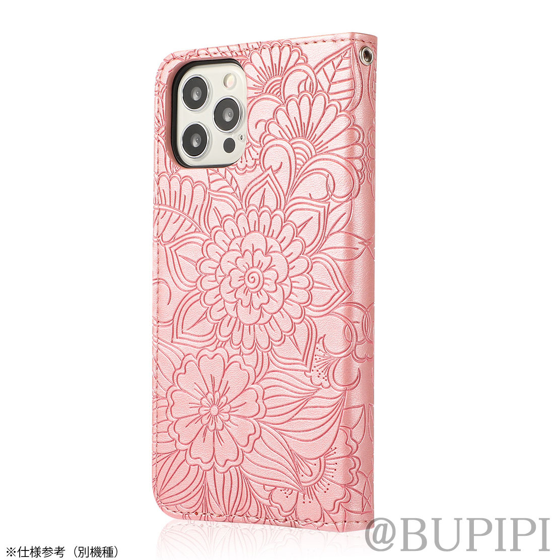 手帳型 スマホケース 高品質 レザー iphone X XS 対応 本革調 ピンク カバー おしゃれ 花_画像5