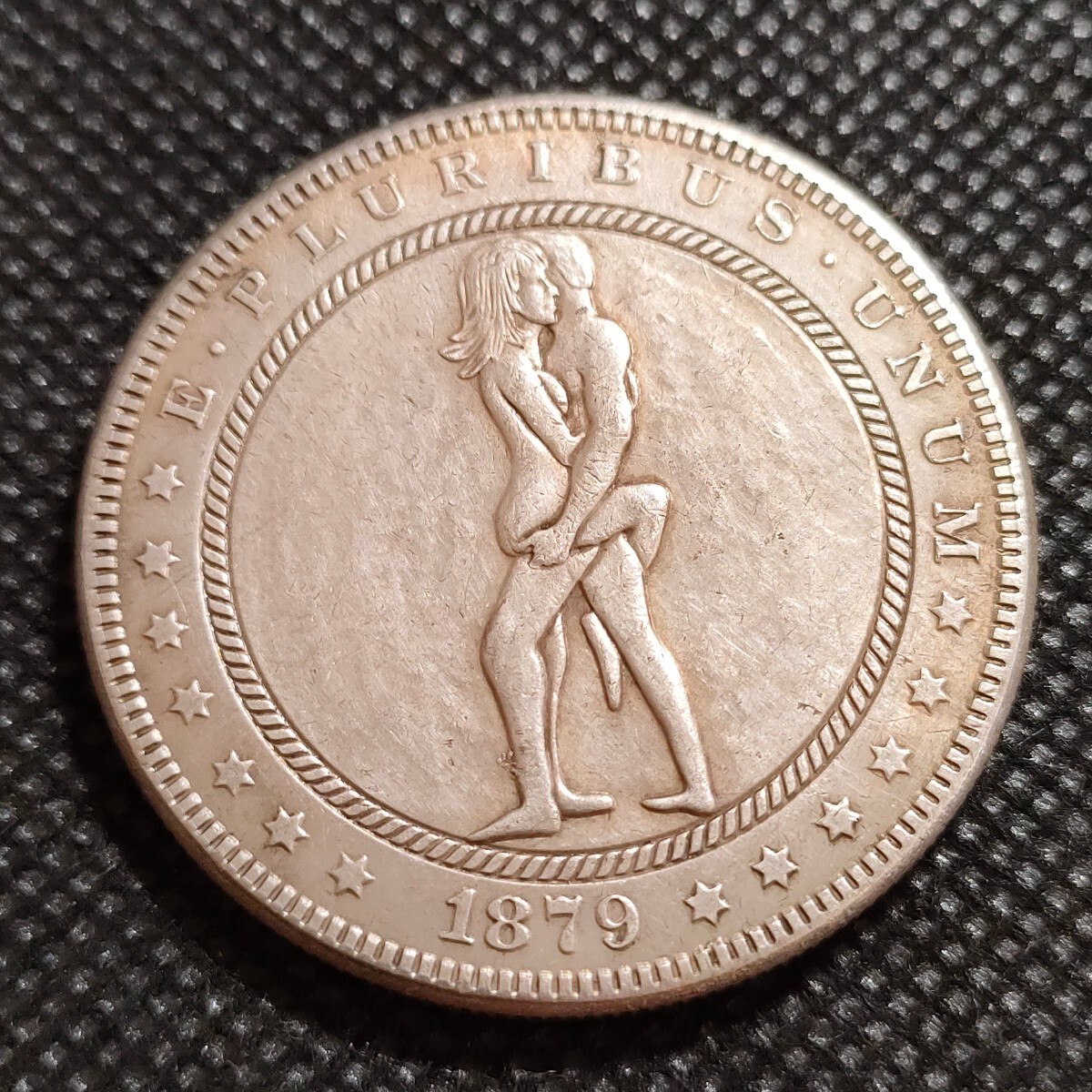 4829 アメリカ古銭 ルンペン貨幣 約38mm イーグル チャレンジコイン ゴルフマーカー コイン アンティーク ホーボーの画像1