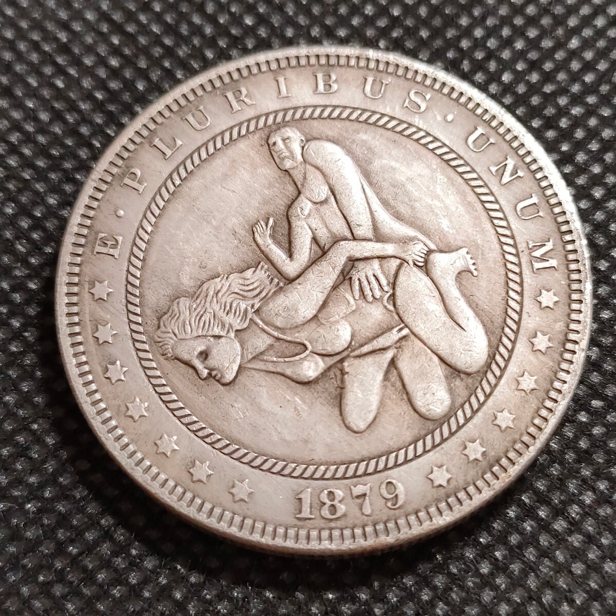 5022 アメリカ古銭 ルンペン 約38mm イーグル チャレンジコイン ゴルフマーカー コイン アンティーク ホーボーの画像1