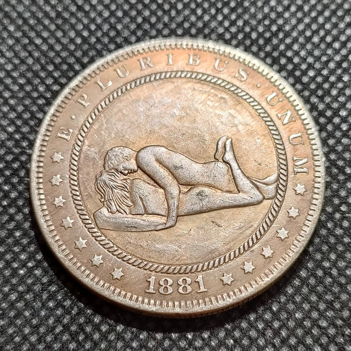 5828 アメリカ古銭 ルンペン 約38mm イーグル チャレンジコイン ゴルフマーカー コイン アンティーク ホーボーの画像1