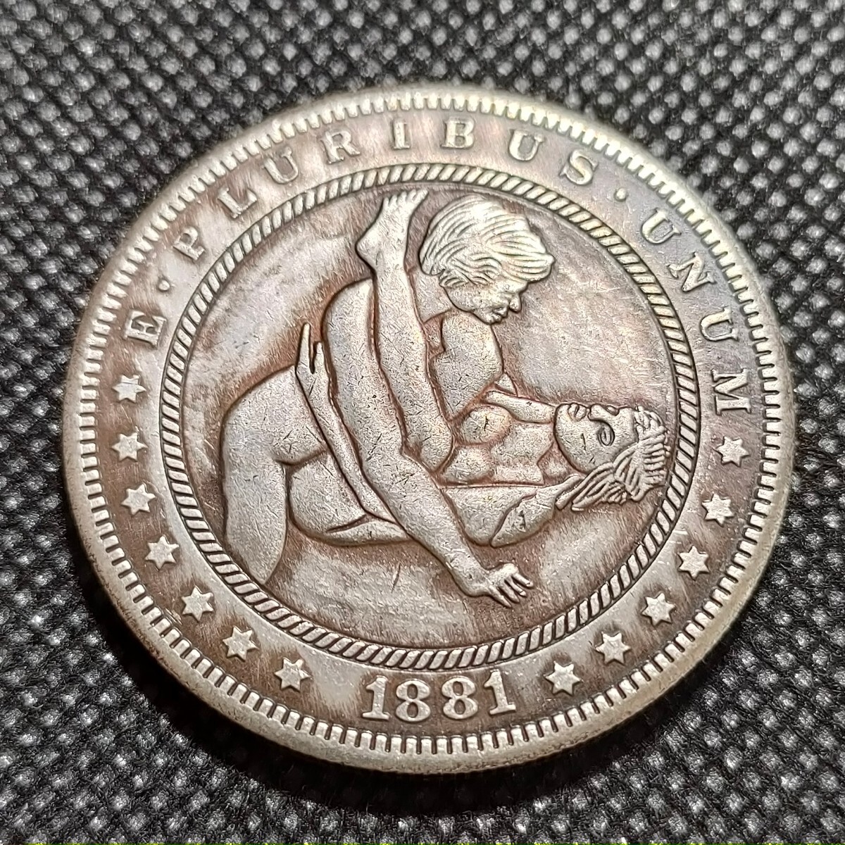 5829 アメリカ古銭 ルンペン 約38mm イーグル チャレンジコイン ゴルフマーカー コイン アンティーク ホーボーの画像1
