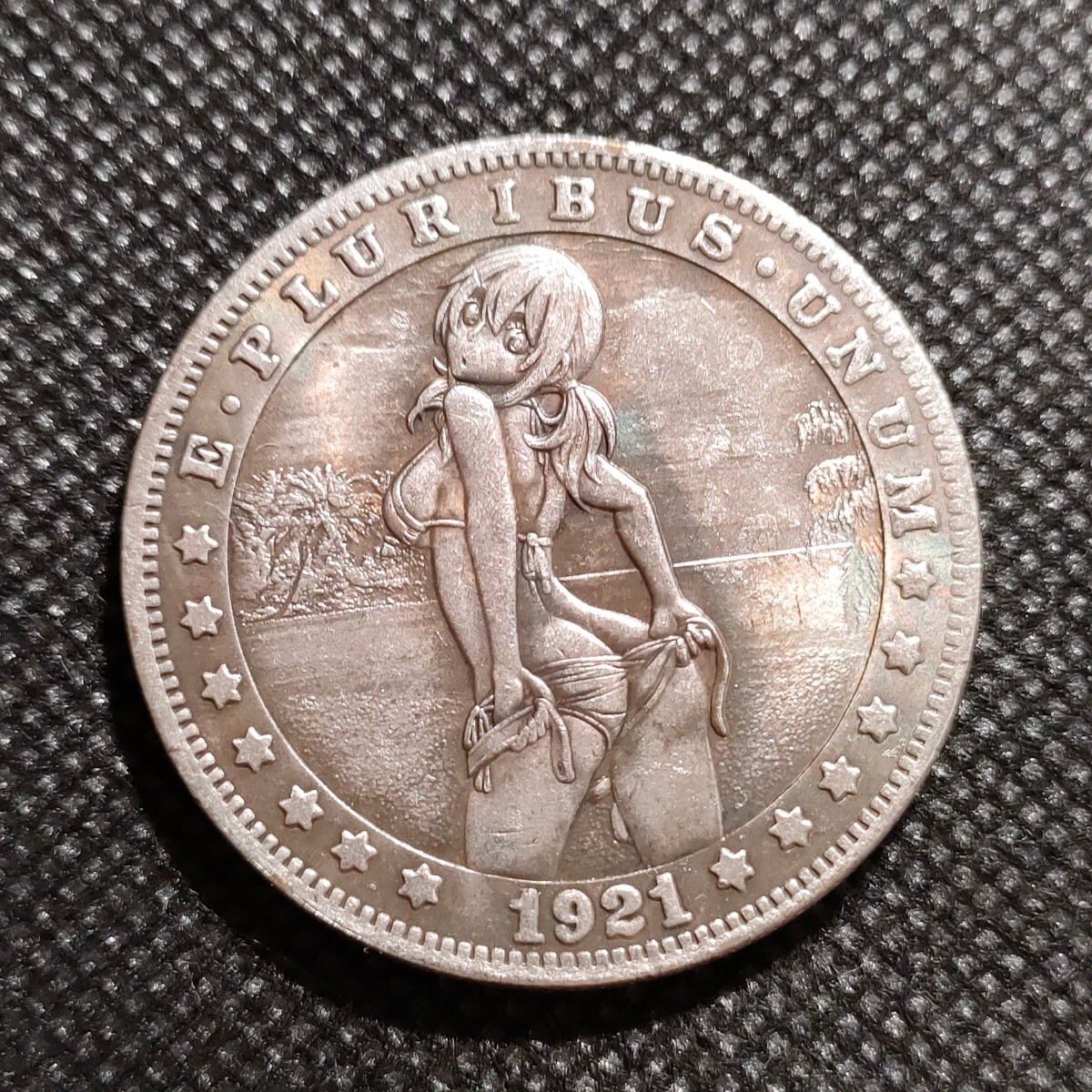 5908 アメリカ古銭 ルンペン 約38mm イーグル チャレンジコイン コイン アンティーク ホーボーの画像1