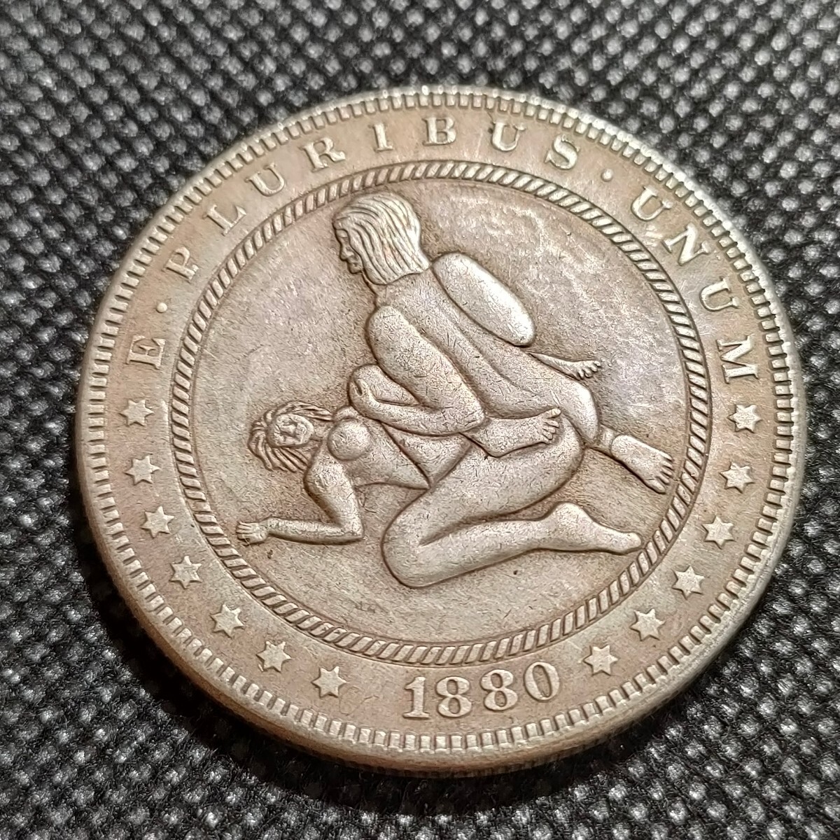 6126 アメリカ古銭 ルンペン 約38mm イーグル チャレンジコイン ゴルフマーカー コイン アンティーク ホーボーの画像1