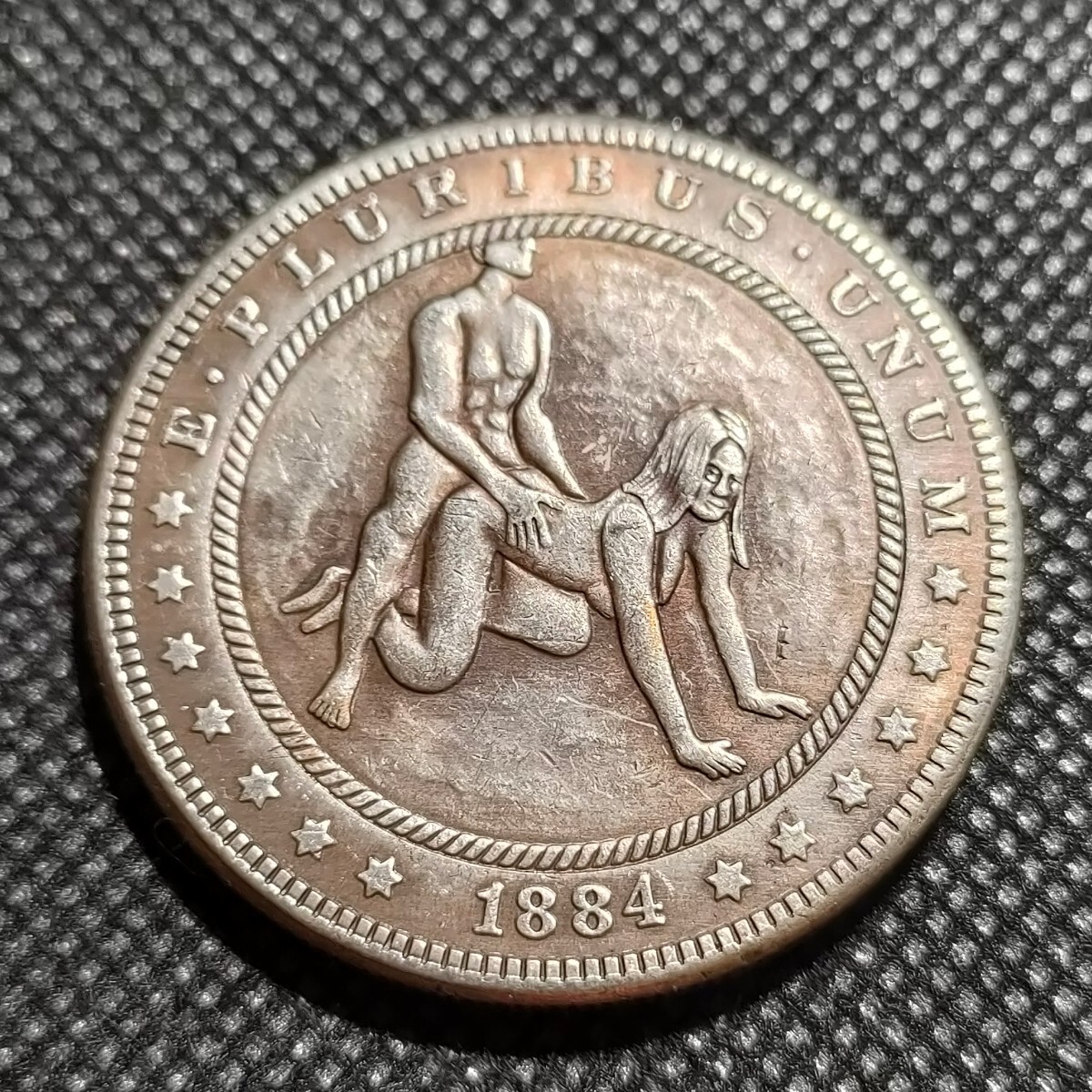 6558 アメリカ古銭 ルンペン 約38mm イーグル チャレンジコイン ゴルフマーカー コイン アンティーク ホーボーの画像1