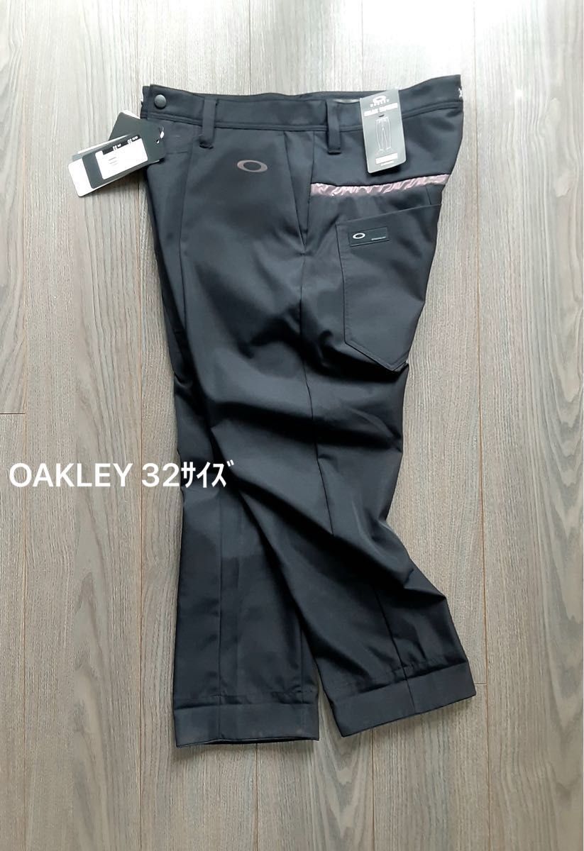 新品 OAKLEY オークリー 7分丈ゴルフパンツ ブラック W80・82cm調節 32