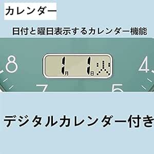 Nbdeal 掛け時計 電波時計 静音 連続秒針 おしゃれ 日付 曜日表示 直径30cm 壁掛け 時計 北欧 (グリーン)_画像3