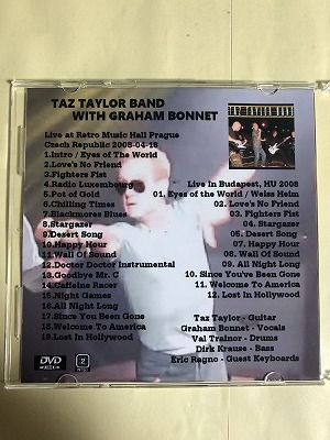 TAZ TAYLOR BAND DVD VIDEO WITH GRAHAM BONNET 2008 1 листов комплект включение в покупку возможность 