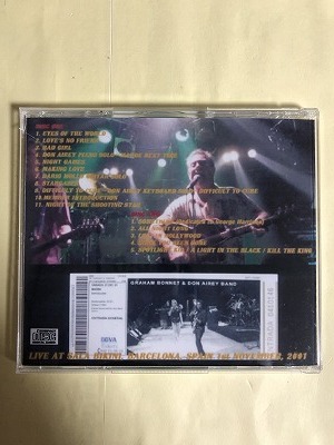 Graham Bonnet & Don Airey Band CD Live In Barcelona 2001 2 sheets set including in a package possibility 