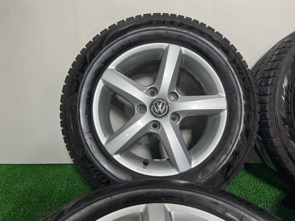 【管理番号 242-38】 VW フォルクスワーゲン純正 15×6J +43 PCD112-5H 195/65R15 ブリジストン スタッドレス_画像2