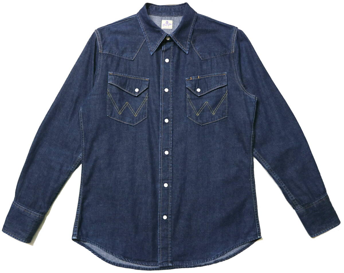 秀逸/ジャーナル別注！◆Wrangler ラングラー BLUEBELL デニム地 ウエスタンシャツ◆Lサイズ（身長174-176センチ位）_画像1