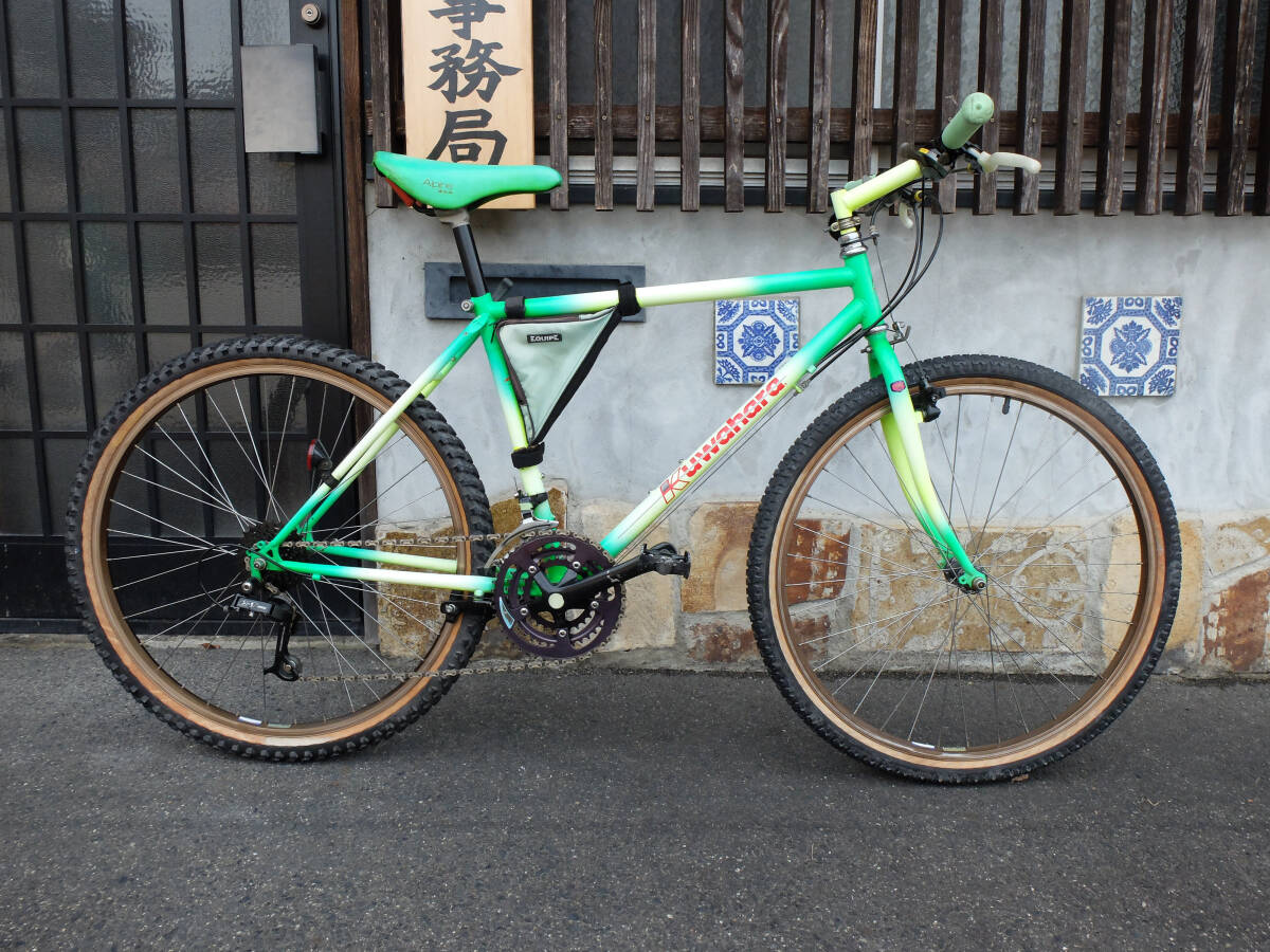 90’ｓ Old MTB KUWAHARA クワハラ 日本製クロモリ/ハンドビルド/SUNTOUR X-1/日焼け退色ありますが、そこそこ綺麗な車両ですョ♪桑原の画像1