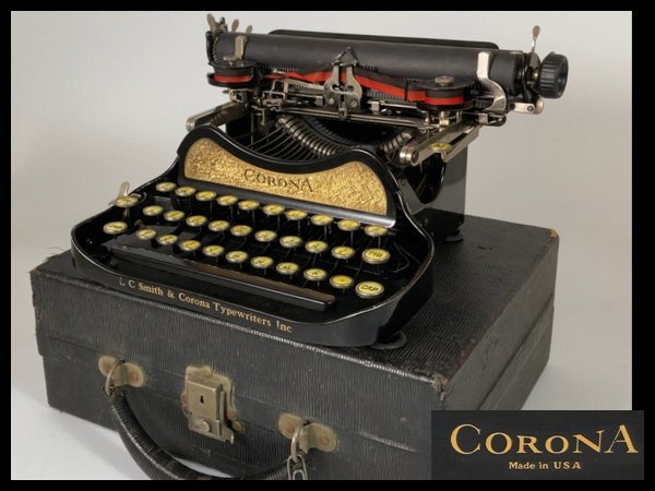 s156 античный CORONA Corona пишущая машинка x635200 складной тип с футляром USA [ белый лотос ]01