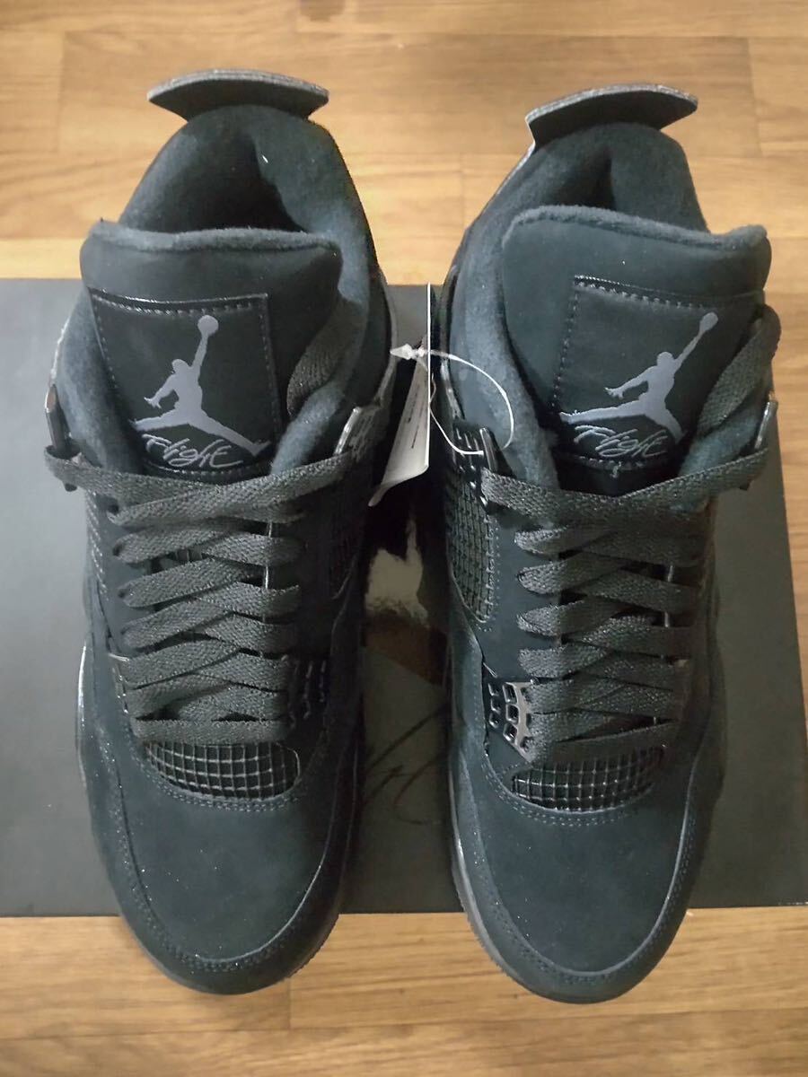 【新品未使用】Nike Air Jordan 4 Black Catナイキ ジョーダン4 ブラックキャット メンズ27.5㎝　NIKE AIR JORDAN RETRO レトロ 4_画像2