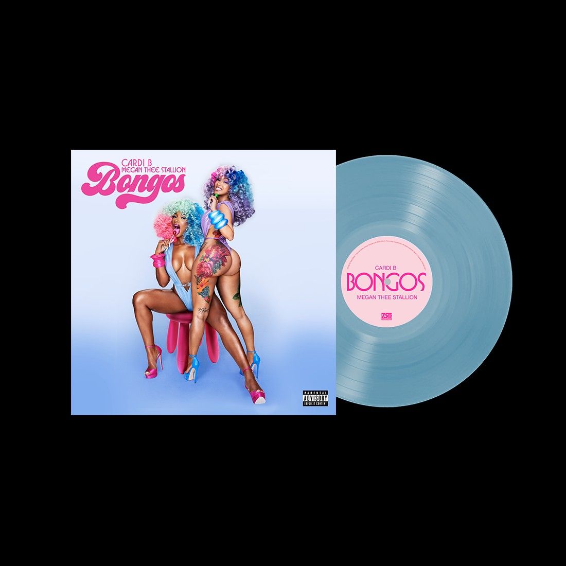 BONGOS Cardi B feat. Megan Thee Stallion BlueレコードLP US Official 