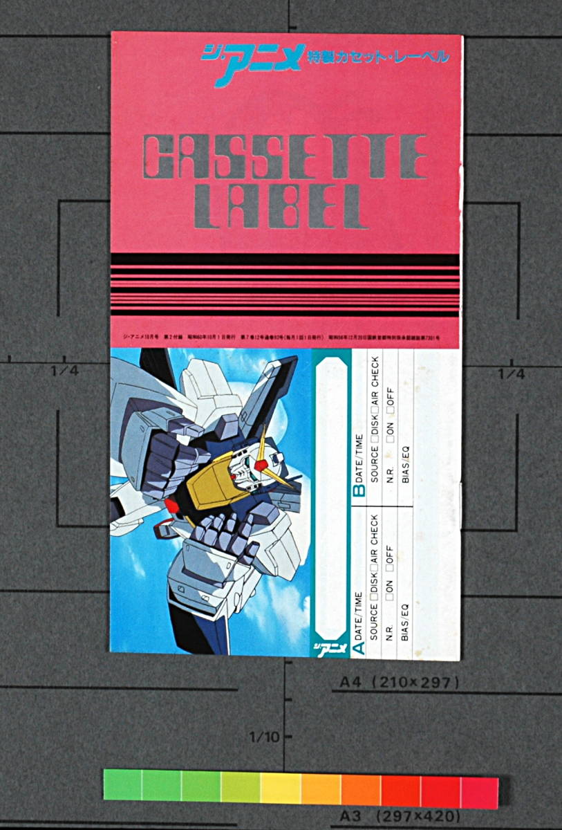 [Vintage] [New] [Delivery Free]1985 The Anime 80s Anime Special Cassette Label ジ・アニメ付録Ｚガンダム・ダーティペア等[tag8888]