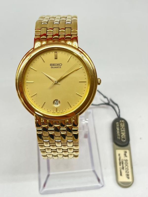 T299-C1-1037 SEIKO セイコー 7N22-6A00 メンズ腕時計 QUARTZ クォーツ デイト ゴールドカラー_画像3