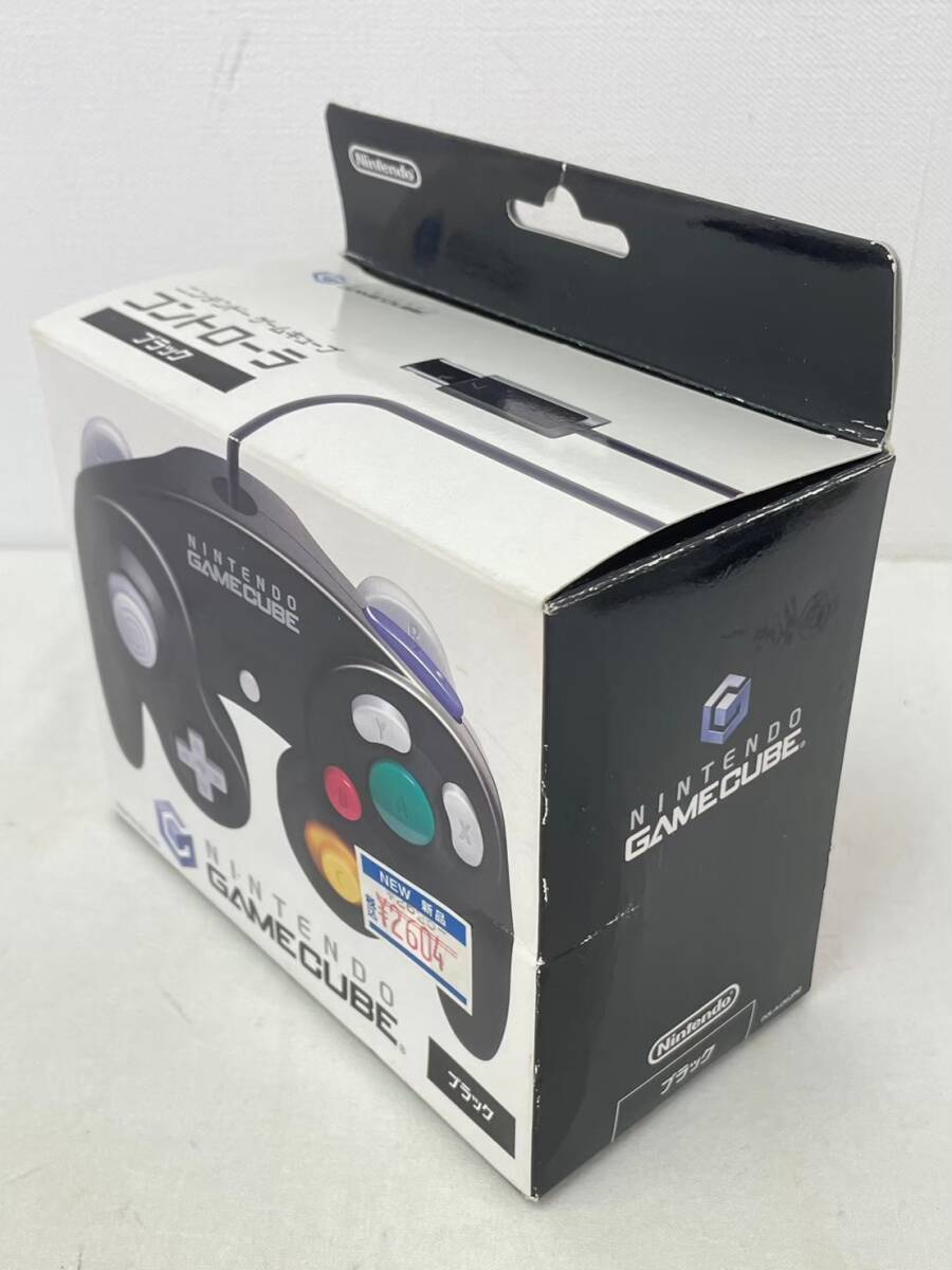 R246-K32-3687 NINTENDO 任天堂 GAME CUBE ゲームキューブ コントローラー/2点 DOL-003 ブラック GBAケーブル 箱付きの画像5