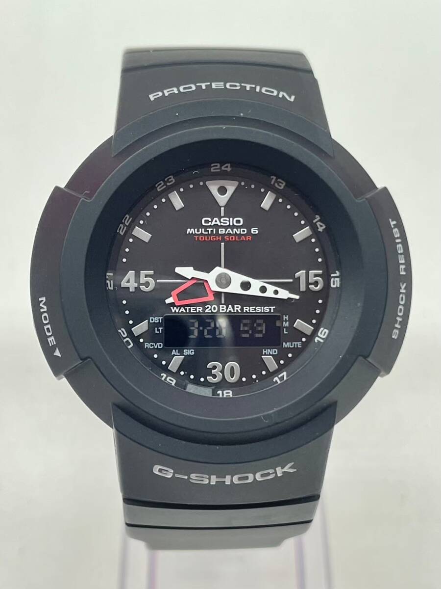 S238-O32-1227 CASIO カシオ G-SHOCK ジーショック AWG-M520 PROTECTION アナデジ ブラック タフソーラー メンズ腕時計 稼働の画像2
