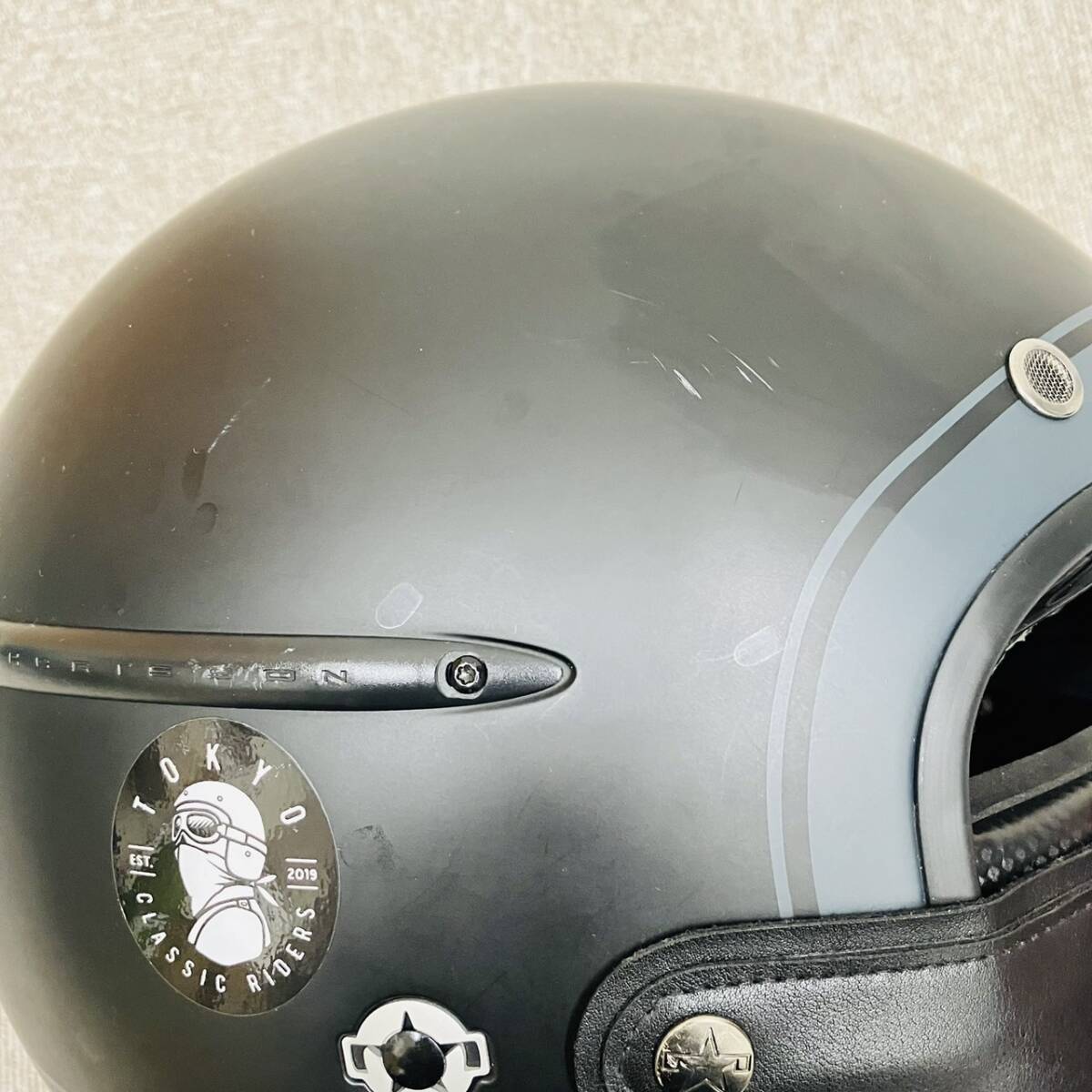 【UAK-438TA】1円～ HARISSON ハリソン ヘルメット ジェットヘルメット 現状品 バイク Lサイズ CLASSIC クラシック 趣味 _画像6