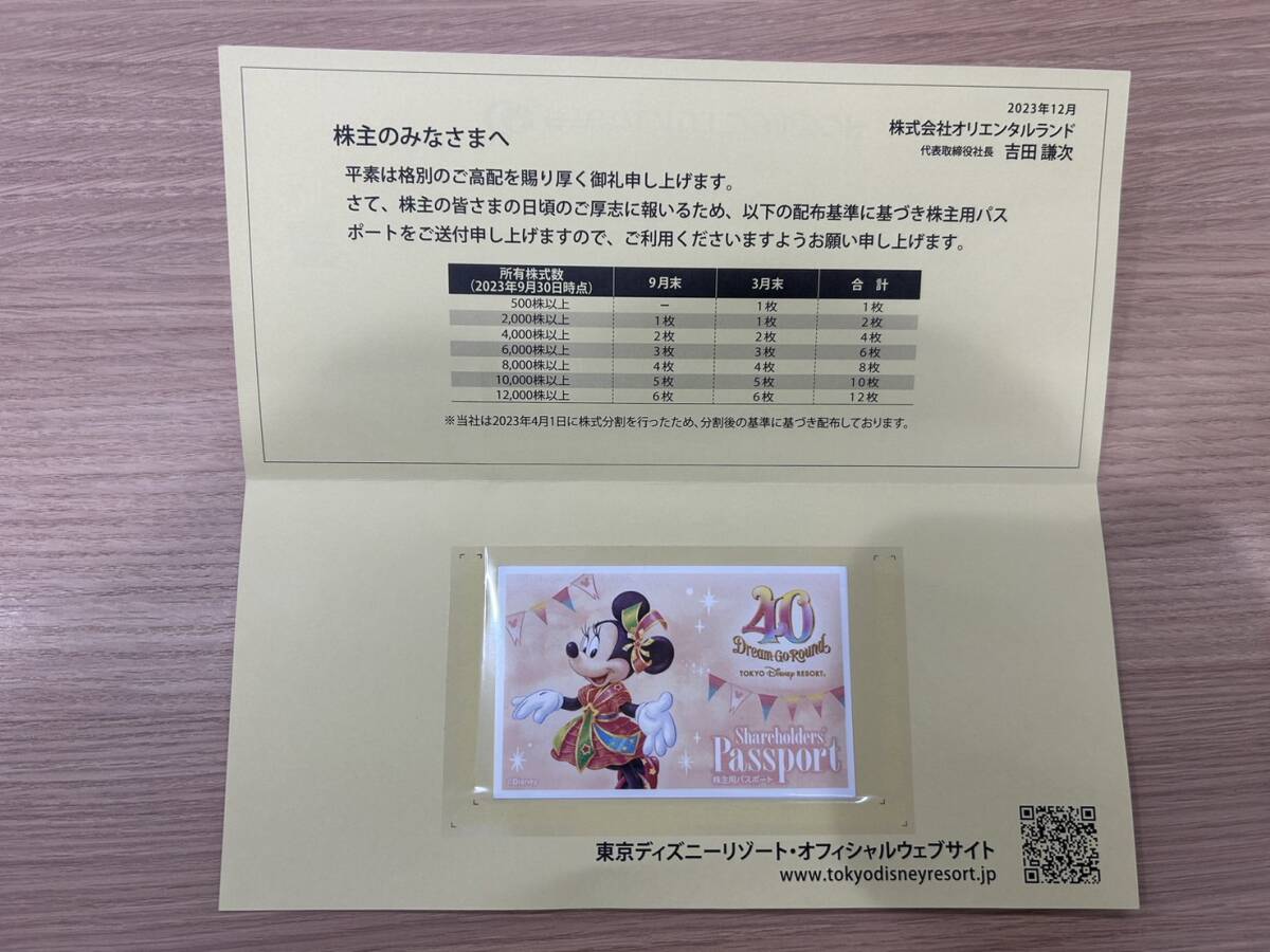 【JV7030】 オリエンタルランド 株主用パスポート 6枚 2025年1月31日まで 東京ディズニーリゾート ディズニーランド ディズニーシー 保管品の画像4